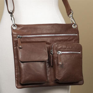 Hartford Essentials Leather Handbag  in Brown